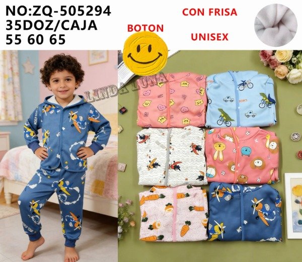 Producto - PIJAMA FRIZADO BEBE NIÑO/A LINDA LUNA 294 (x6)
