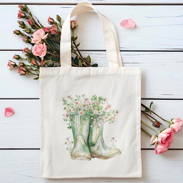 Producto - Tote Bag  Botas y Flores