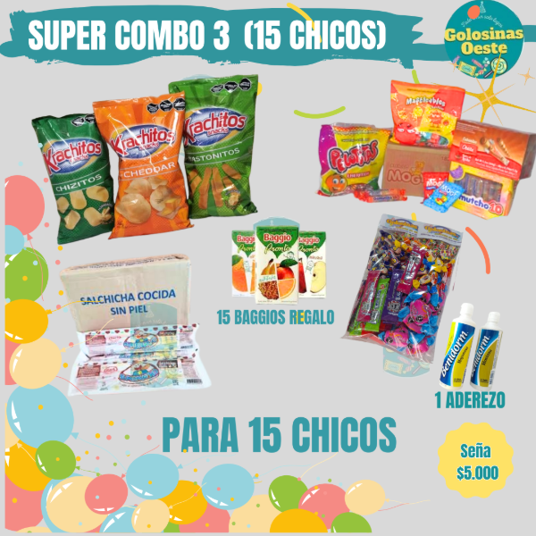 Producto - Super combo 3 ( 15 chicos)