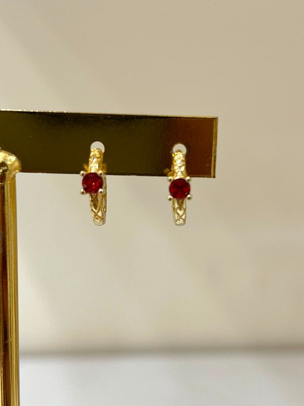 Producto - ARGOLLITA CON PIEDRA ROJA - 0