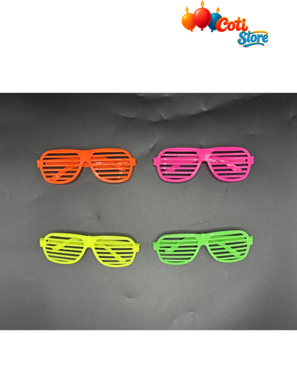 Producto - Anteojo Lente Flúor Formas Plástico Colores x 12 Unidades