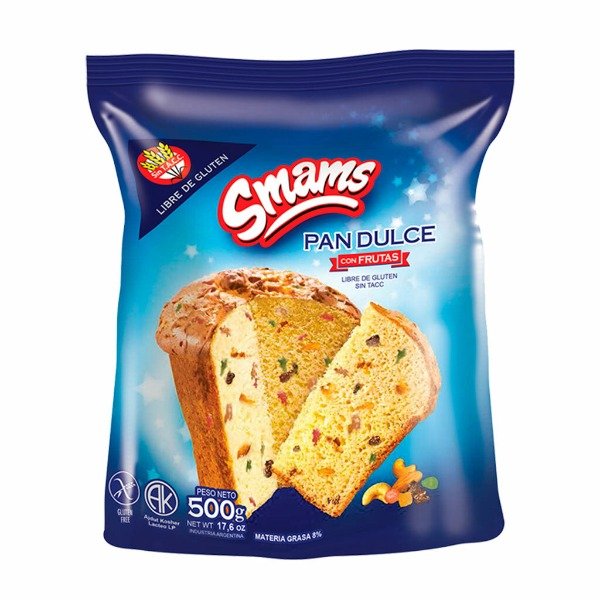 Producto - Pan Dulce con Frutas SIN GLUTEN 500gr Smams
