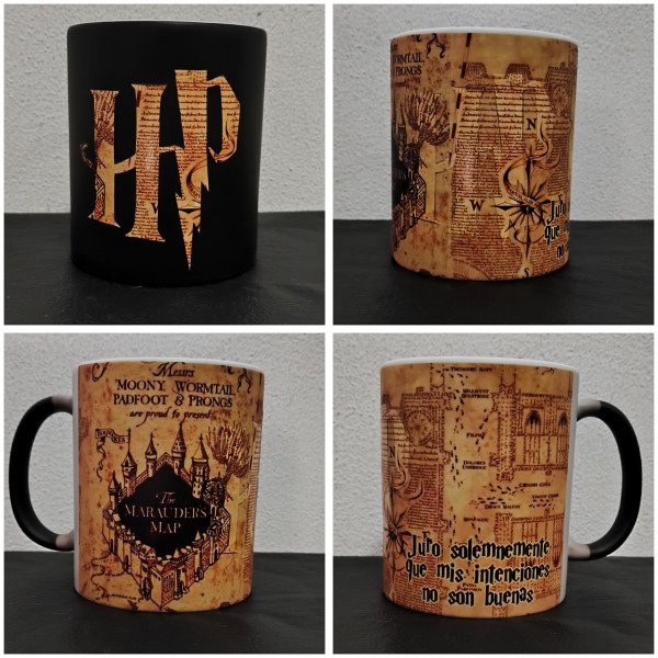 Producto - Taza Mágica 3D -  Mapa Merodeador HP Logo