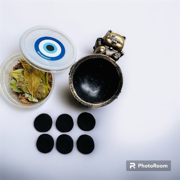 Producto - Combo Sahumador + 3 carbones + pote 7 hierbas - 1