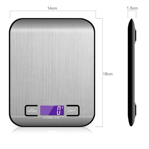 Producto - Balanza de cocina 10ks plateada - 2