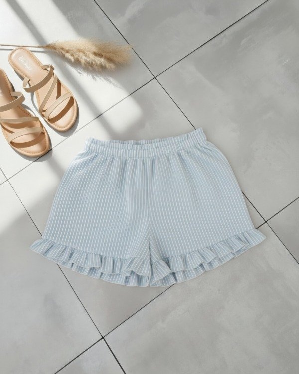 Producto - Short volados celeste