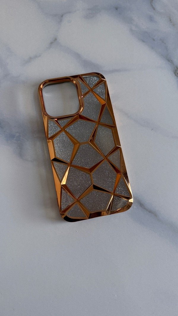 Producto - Funda diamante Iph 14 pro max dorado