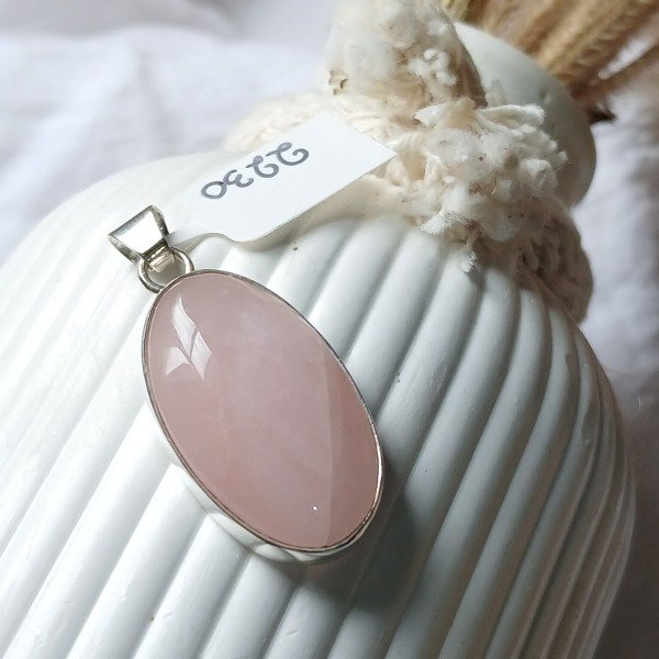 Producto - Dije cuarzo rosa oval