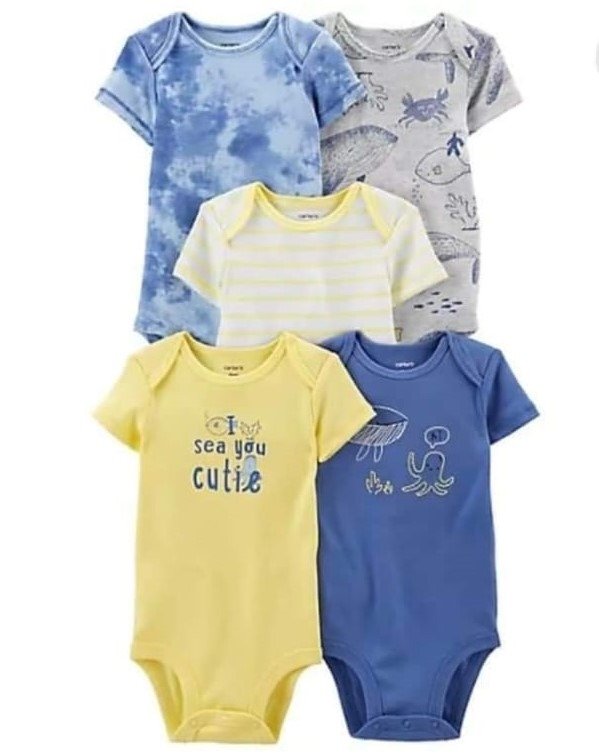 Producto - Pack de 5 bodies manga corta batik