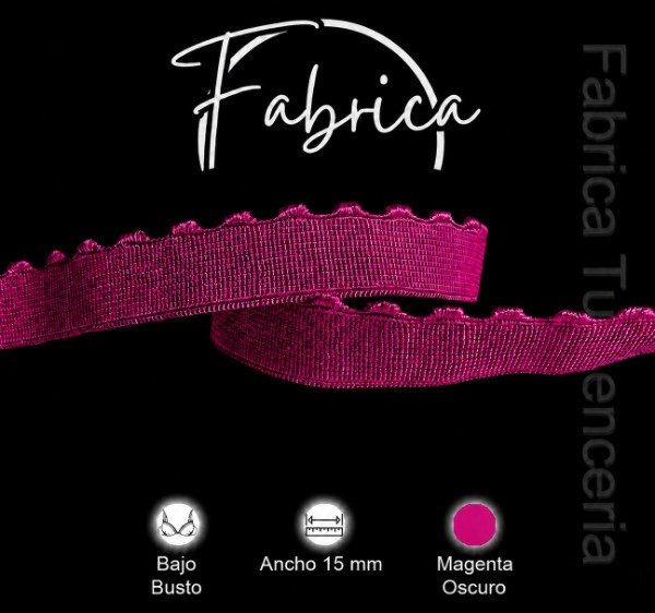 Producto - Bajo Busto Ondas Magenta Oscuro 15mm nylon (1 metro)
