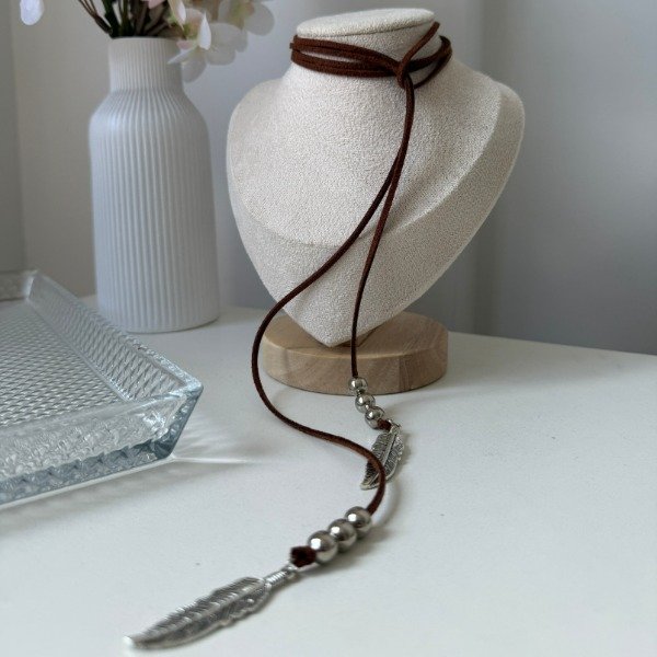Producto - Collar Lazo de Gamuza - Boho Brown