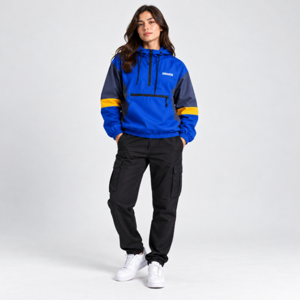 Producto - Rompeviento  Modelo 12  Azul Francia, Gris Grafito y Amarillo - 4