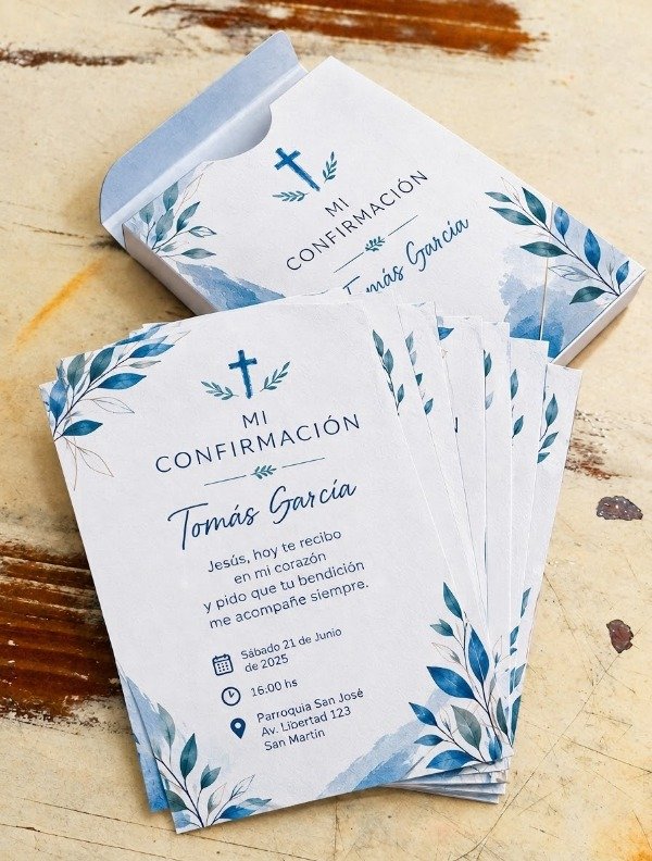 Producto - 30 Estampitas Personalizadas con Cajita para Comunion Bautismo Primer año - 4