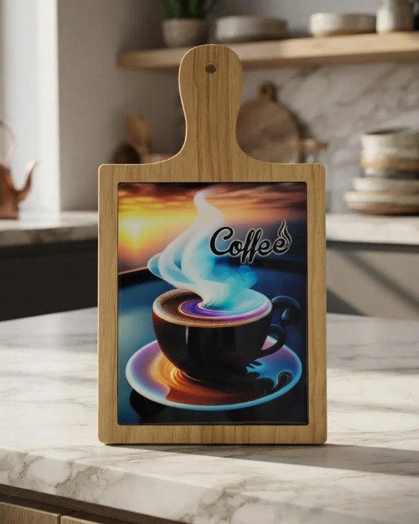 Producto - Posa Pava Fuente Madera- Dibujo en PVC Rectangular - 1