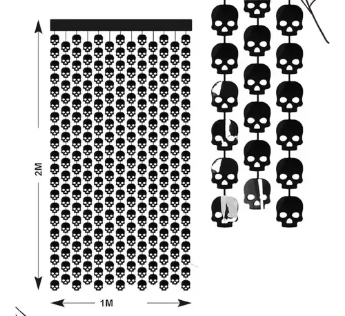 Producto - Cortina Halloween - Calavera Negra