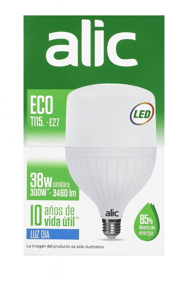 Producto - Lámpara LED ALIC ECO T115 38W E27 Luz Día 3460 lm