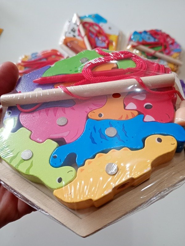 Producto - Rompecabezas hexagonal + pesca imantada + enhebrado (13cm x 13cm) - 3