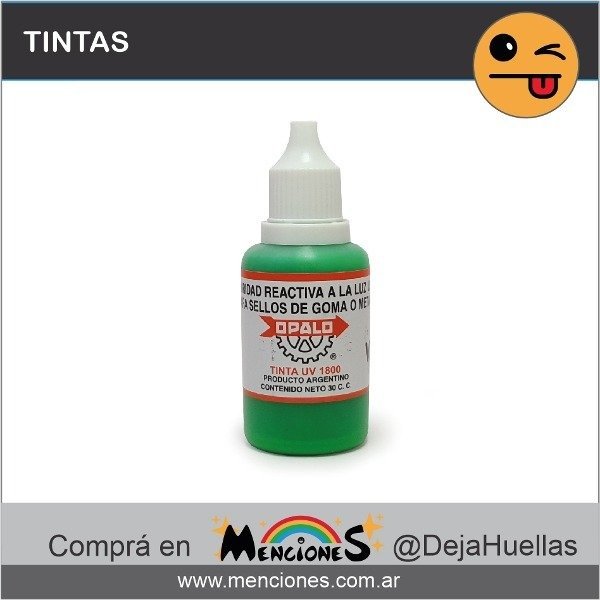 Producto - Tinta UV Reactiva Luz Ultravioleta VERDE 30 mL, Opalo1800