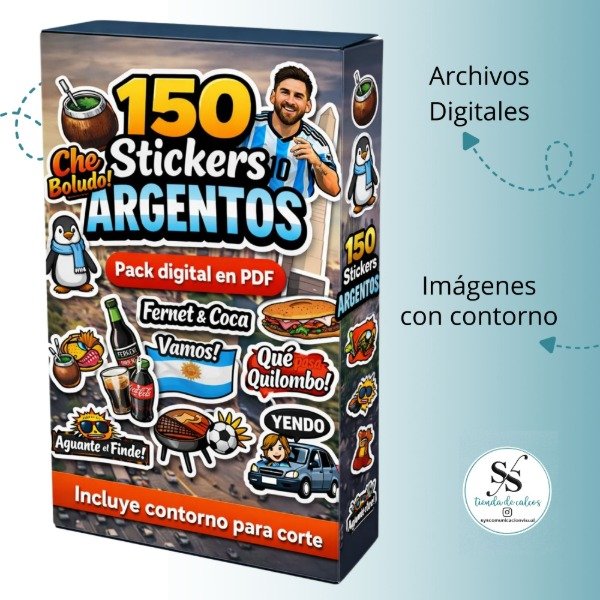Producto - 150 Stickers argentos