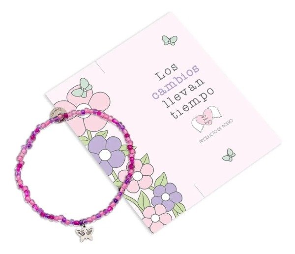 Producto - Pulsera Acero Mariposa Chiara Purpura Elastica Salve Regina