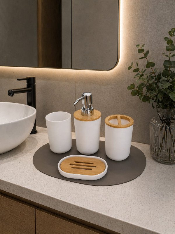 Producto - SET BAÑO 4 PIEZAS BLANCO