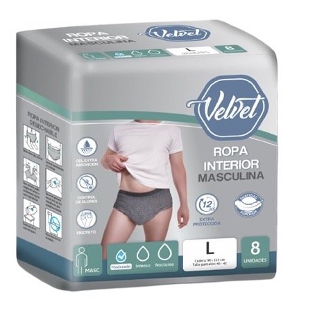Producto - ROPA INTERIOR DESECHABLE PARA INCONTINENCIA VELVET MASCULINA