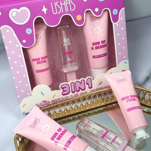 Producto - HA598  3 EN 1 CREMA DE MANO+GLOSS+ PROTECTOR SOLAR USHAS.