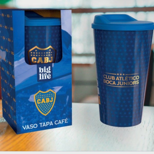Producto - VASO TAPA CAFE 20 OZ CON ESTUCHE BOCA JUNIORS