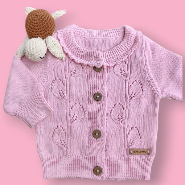 Producto - CAMPERA HOJITAS ROSA BEBE