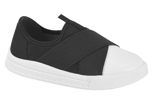 Producto - ZAPATILLA MOLEKINHA NEGRO/BLANCO ELASTICA SIN CORDON
