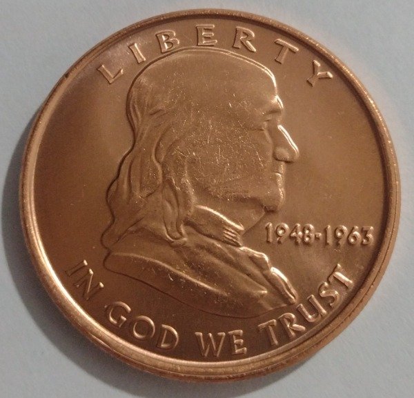 Producto - Estados unidos onza de cobre puro Franklin