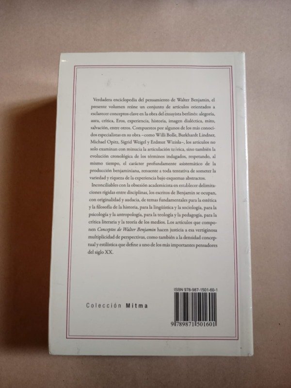 Producto - Conceptos de Walter Benjamin - Opitz Wizisla - Las Cuarenta - 1