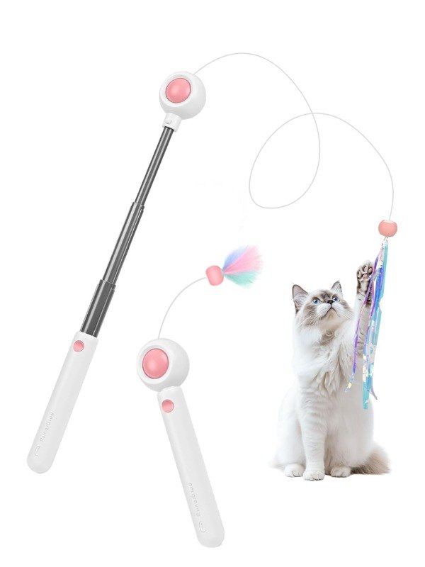 Producto - JUGUETE PARA GATOS - BARA EXTENSIBLE CON LASER Y JUGUETE INTERCAMBIABLE