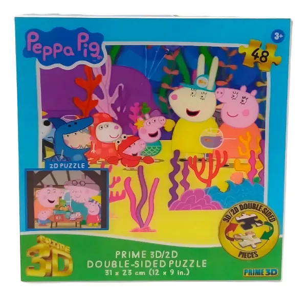 Producto - Puzzle Rompecabezas 2 En 1 Peppa Pig 2d Y 3d 48 Piezas