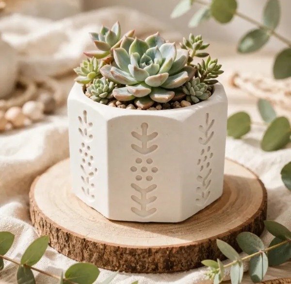 Producto - Maceta Boho calada yeso