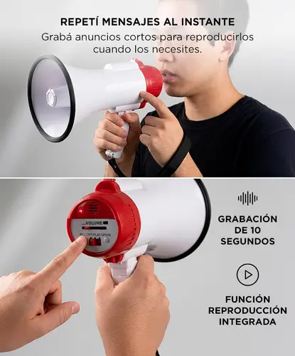 Producto - Megafono Portatil De Mano Grabador Voz Musica 15W -Gadnic (Megafo01) - 2