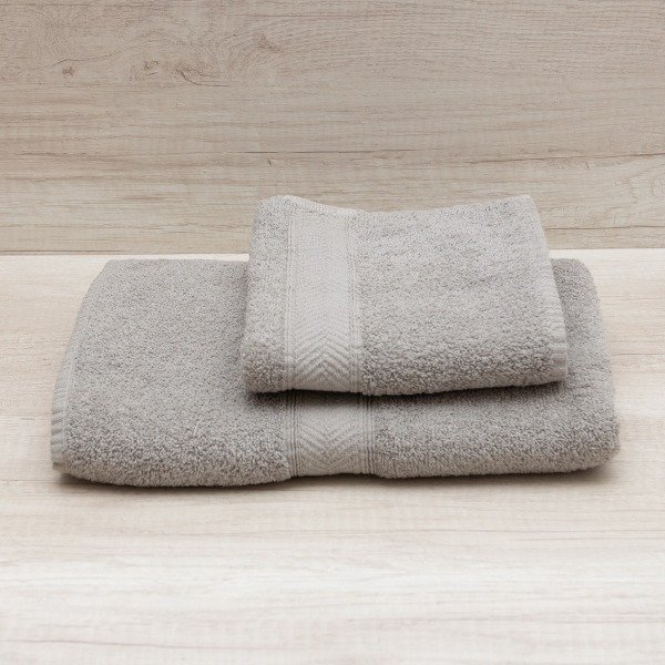 Producto - Juego toalla/toallón Liviano Cemento