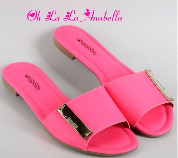 Producto - Sandalia Mississipi Fucsia flúor con herraje plata - 0