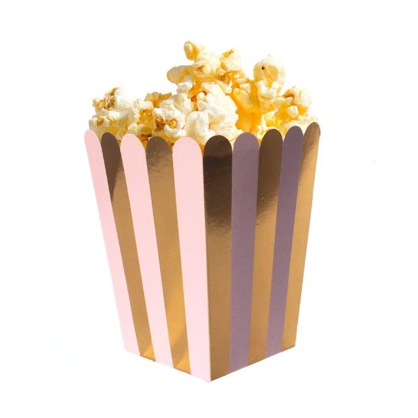 Producto - Pochocleras stamping a rayas metalizadas x10un color rosa pastel y dorado