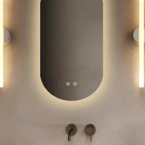 Producto - Espejo Ovalado Con Luz Led Y Desempañador 50x90x2cm - 1