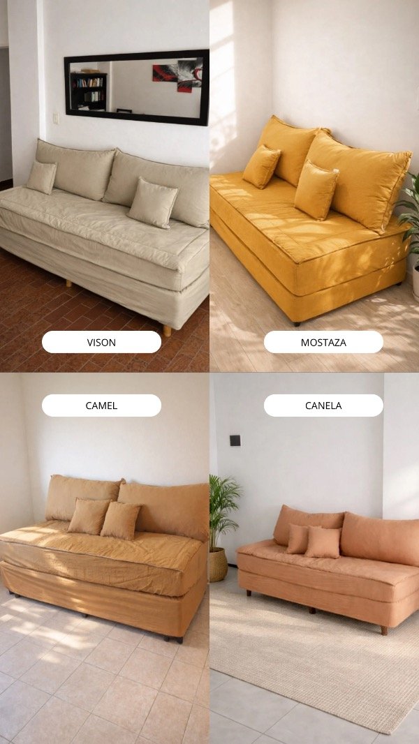 Producto - COMBO COMPLETO - Converti tu cama en sofa (ENVIO GRATIS) Patas cubiertas - 4