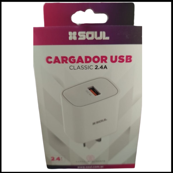 Producto - Cargador USB Soul Classic 2.4A carga inteligente