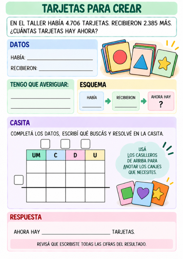 Producto - Resuelvo con casitas: Sumas y Restas con Números de 4 Cifras - 15