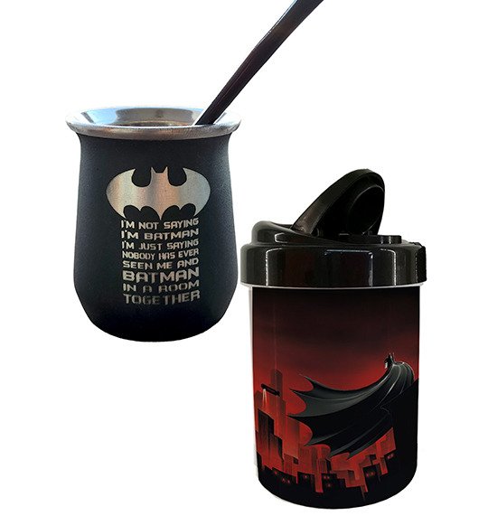Producto - Mate De Acero Pack Batman Grabado Y Bombilla + Yerbero
