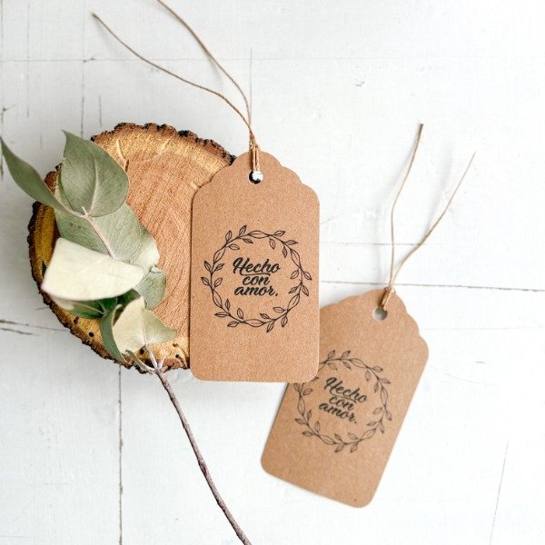 Producto - Etiqueta Kraft Hecho con Amor II x 20 unid.