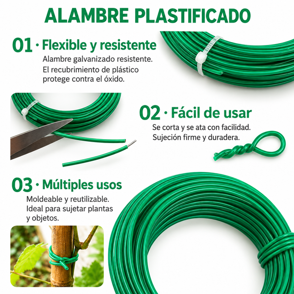 Producto - ROLLO 10MTS ALAMBRE PLASTIFICADO 2MM P/LA ROPA - 1