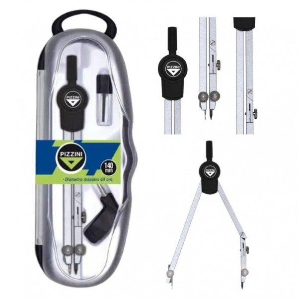 Producto - Compás técnico Pizzini 140mm c/adaptador y cremallera