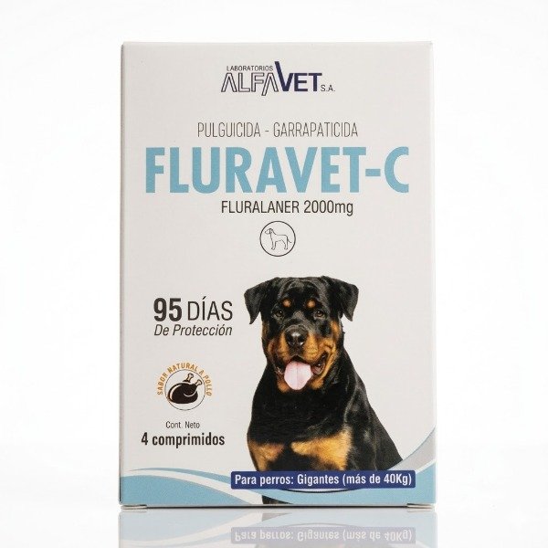 Producto - Fluravet-C 40 A 60 Kg Protección Total por 95 Días contra Pulgas y Garrapatas