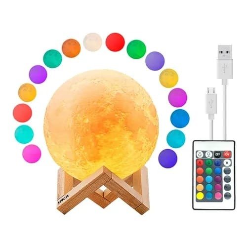 Producto - Velador luna de colores 13cm + control remoto