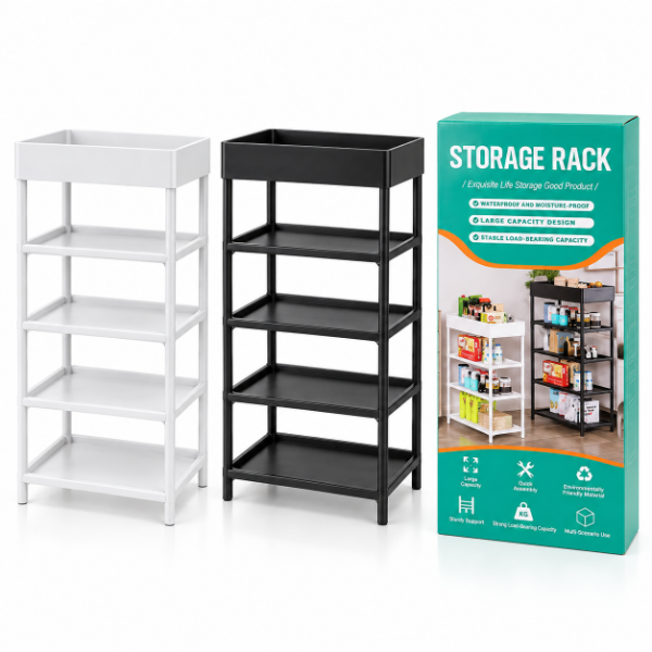 Producto - ESTANTE ORGANIZADOR 5 NIVELES 86X39X21 CM 4 ESTANTES DE LONA COLORES SURTIDOS